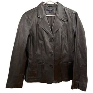 Chadwicks Jacket Womens 12 Black Leather Rocker Motorcycle Classic Button Front